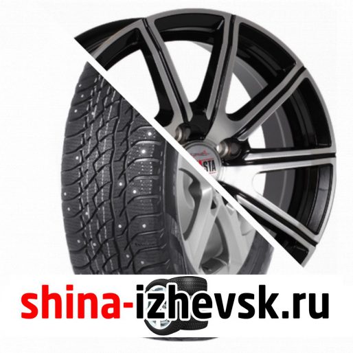 Колесо в сборе Viatti Bosco Nordico (V-523) 205/70 R15 T 96 + Alcasta M55 6xR15 4×100 ET40 DIA60.1 Черный полностью полированный в Ижевске